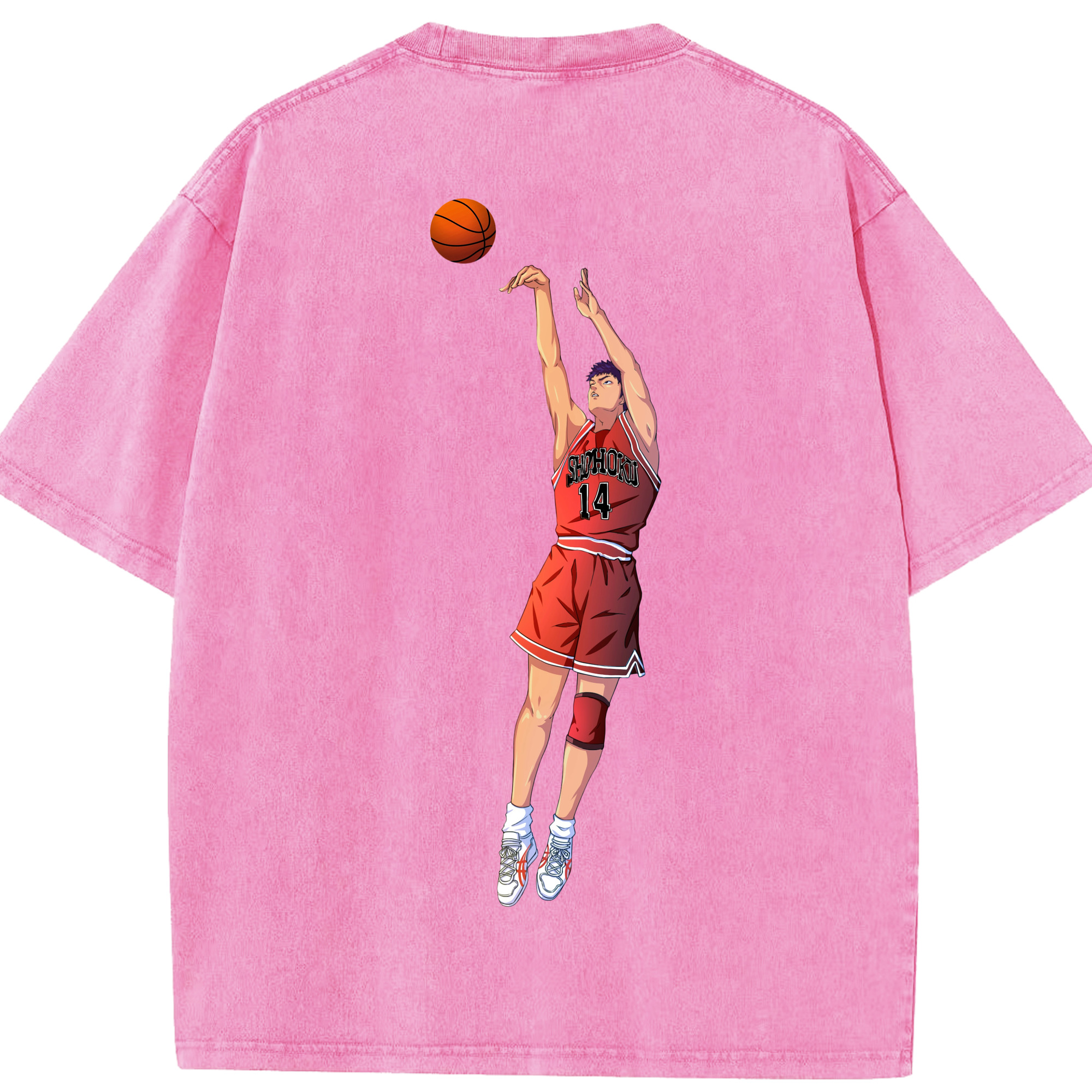 SLAM DUNK／スラムダンク 綿100% ヴィンテージ風 半袖Tシャツ（背面プリント）